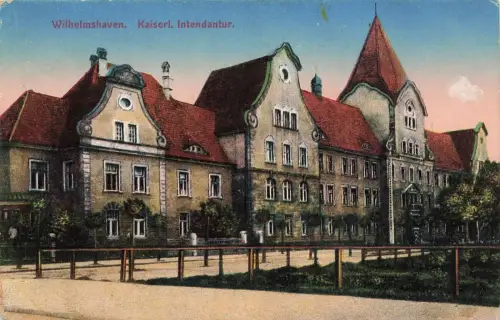 Blick auf Kaiserliche Intendantur Wilhelmshafen Niedersachsen Marinepost AK 1917