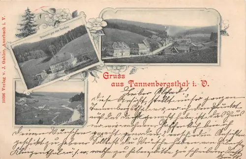 Tannenbergsthal Vogtland Litho Postkarte 1899