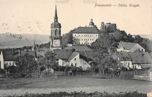 Sommerfrische Frauenstein Erzgebirge Sachsen Postkarte AK 1928