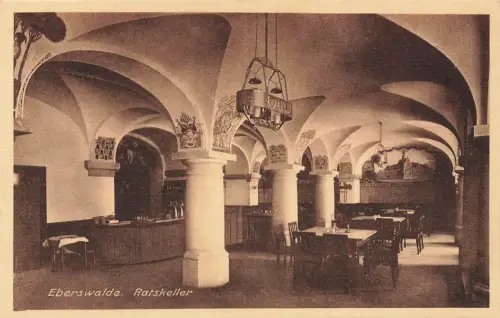 Innenansicht Ratskeller Eberswalde Brandenburg Postkarte AK