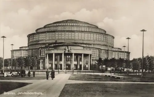 Ansicht Jahrhunderthalle in Breslau Schlesien Postkarte AK