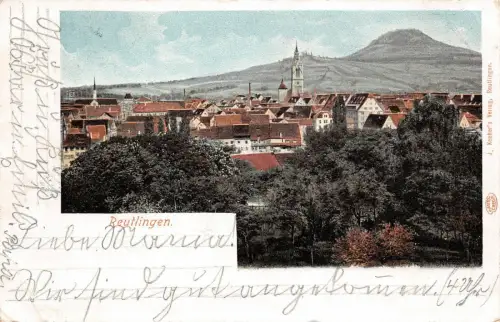 Reutlingen Ansicht Kirche Baden-Württemberg Postkarte AK 1902