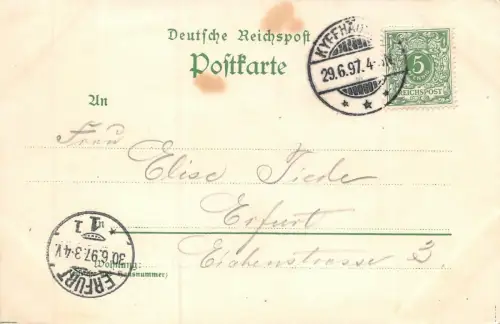Gruss vom Kyffhäuser Kaiser-Wilhelm-Denkmal Rothenburg Postkarte AK 1897