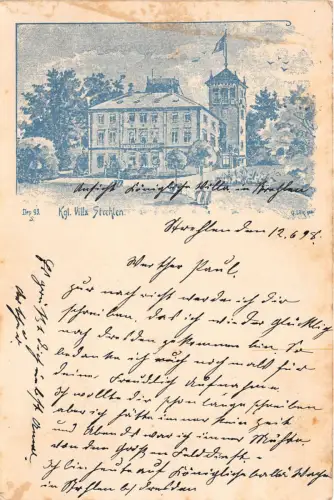 Strehlen Dresden Sachsen Villa Postkarte 1898