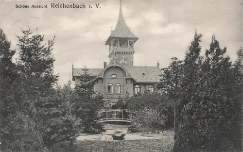 Schöne Aussicht in Reichenbach Vogtland Sachsen Postkarte AK 1935