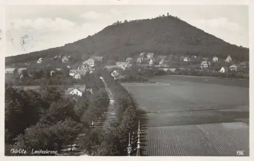 Görlitz Landeskrone Postkarte AK 1928