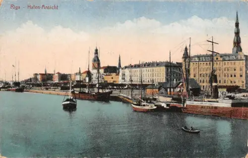 Riga Hafen-Ansicht Feldpostkarte 1917