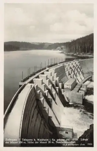 Talsperre bei Waldheim Zschopau Sachsen Postkarte