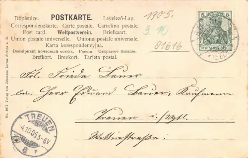 Stadtansicht von Strehla an der Elbe Sachsen Postkarte AK 1905
