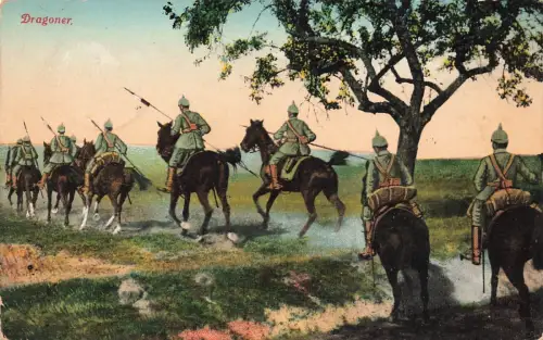 Vormarsch Dragoner Reiter Soldaten Postkarte AK 1915
