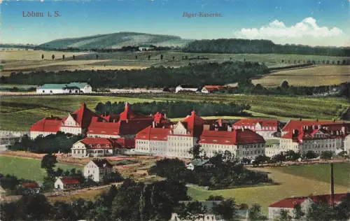 Jäger-Kaserne in Löbau Sachsen Postkarte AK 1916
