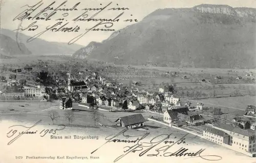 Stans mit Bürgenberg Postkarte AK 1905