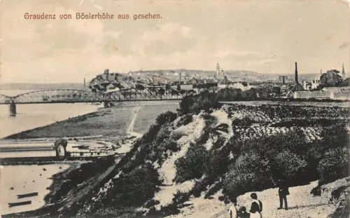 Graudenz von Böslerhöhe aus gesehen Postkarte AK
