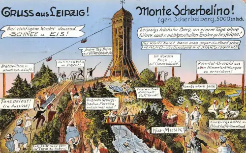Gruss aus Leipzig Scherbelberg Sachsen Postkarte AK 1934