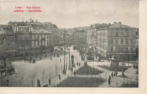 Halickiplatz in Lemberg Lwiw Ukraine Postkarte AK 1915