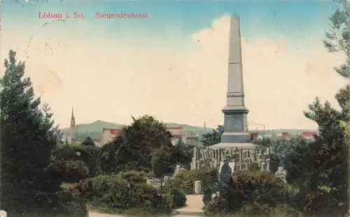 Siegesdenkmal in Löbau Sachsen Postkarte AK 1916