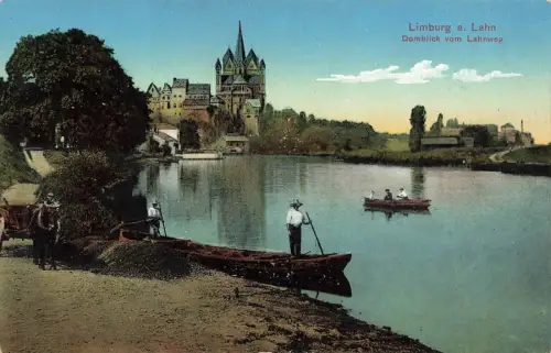 Domblick vom Lahnweg Limburg an der Lahn Hessen Postkarte AK 1915