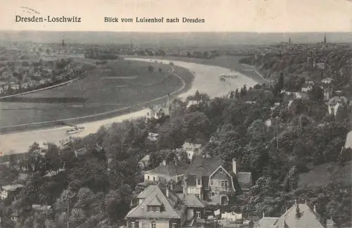 Dresden-Loschwitz Blick vom Luisenhof nach Dresden Postkarte AK 1932