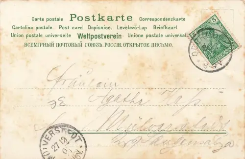Postkarte mit Blüthenduft Dresden 1901
