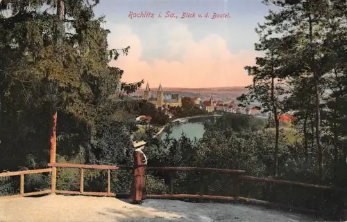 Blick von der Bastei auf Rochlitz Sachsen Postkarte