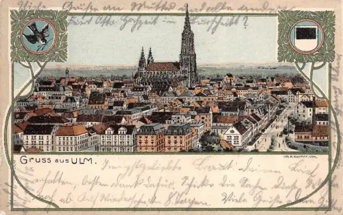 Gruss aus Ulm Münster Ansicht Baden-Württemberg Postkarte AK 1904