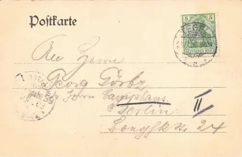 Berlin-Tegel Panorama mit Strandschloss Postkarte 1906