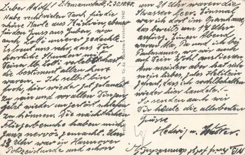 Ecke Adolf-Hitler u. Richthofen Straße Litzmannstadt Polen Postkarte AK 1940