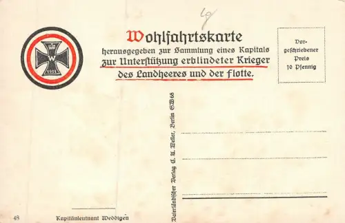 Portrait von Kapitänleutnant Weddigen Patriotika Postkarte AK