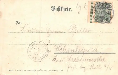 Gruss aus Metz Jungfernwehr u. Mittelbrücke Postkarte AK 1901