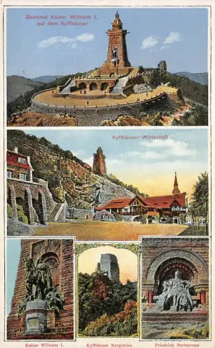 Denkmal Kaiser Wilhelm I. Auf dem Kyffhäuser Wirtschaft Burgruine AK 1932