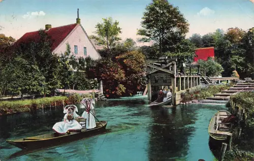 Forsthaus Kanno-Mühle-Schleuse Spreewald Brandenburg Postkarte AK 1937