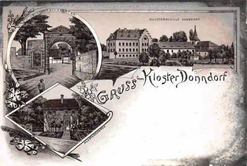 Gruss vom Klosterschule Donndorf Litho Postkarte