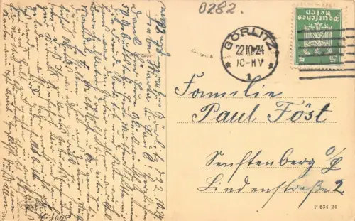Auf der Landeskrone Görlitz Sachsen Postkarte AK 1924
