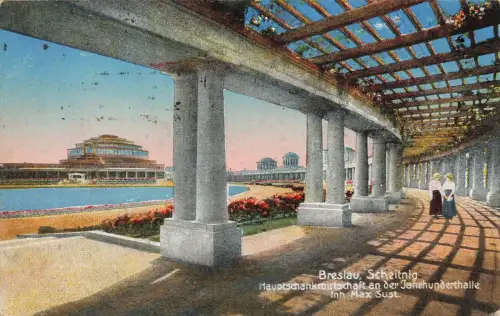 Hauptschankwirtschaft an der Jahrhunderthalle Breslau Schlesien AK 1923