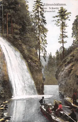 Edmundsklamm Böhm. Schweiz Wasserfall Postkarte AK