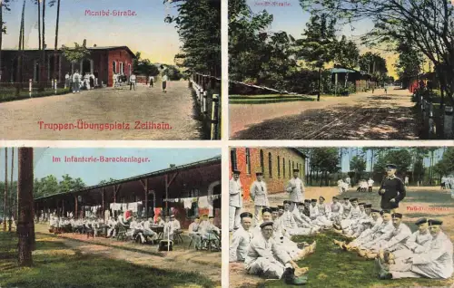 Panorama Montbé Straße Truppen Übungsplatz Zeithain Sachsen Postkarte AK 1915