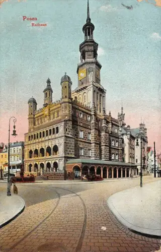Posen Blick zum Rathaus Feldpostkarte 1915