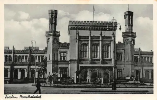 Breslau Hauptbahnhof Postkarte AK