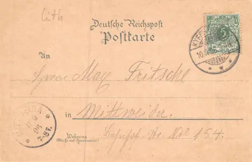 Gruss vom Kyffhäuser Reiterstandbild Kaiser-Wilhelm-Denkmal Litho Postkarte 1896