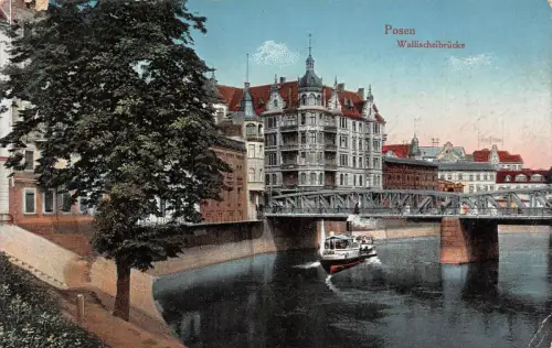 Posen Wallischeibrücke Postkarte 1915