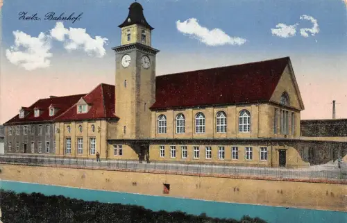 Zeitz Bahnhof Heliokolorkarte AK