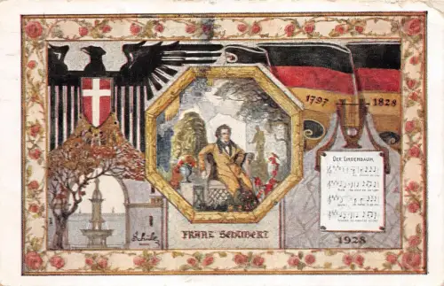 Fest Postkarte 10 DEUTSCHEN SÄNGERBUNDESFESTES WIEN 1928