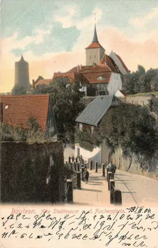 Bautzen Alte Stadtmauer a. d. Fischerpforte Postkarte AK 1904