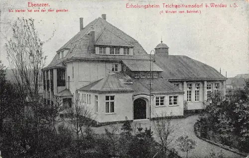 Erholungsheim Teichwolframsdorf b. Werdau i. S. Postkarte AK 1921
