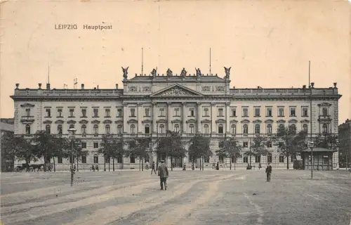 Hauptpost in Leipzig Sachsen Postkarte AK 1911