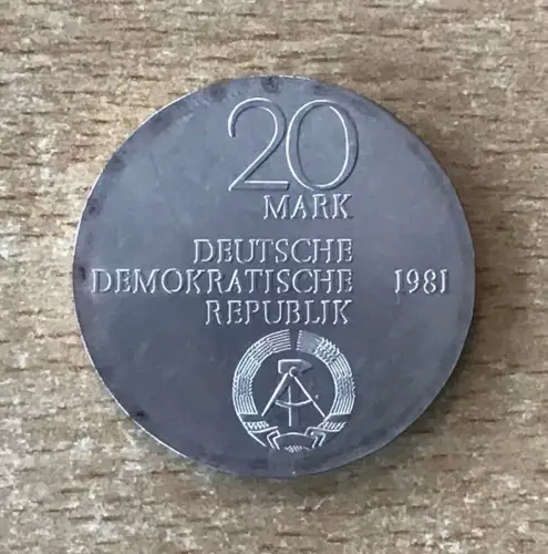 DDR 20 Mark Freiherr vom und zum Stein 1981 Silber stgl.