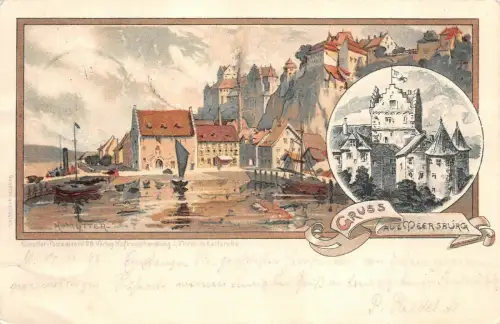 Gruss aus Meersburg Baden-Württemberg Postkarte AK 1898