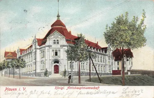 Königliche Amtshauptmannschaft in Plauen Vogtland Sachsen Postkarte AK 1903
