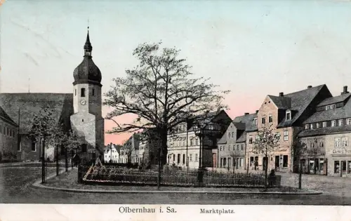 Olbernhau i. Sa. Marktplatz Postkarte