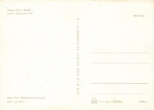 Hotel Deutscher Hof in Tabarz Thüringer Wald Thüringen Postkarte AK